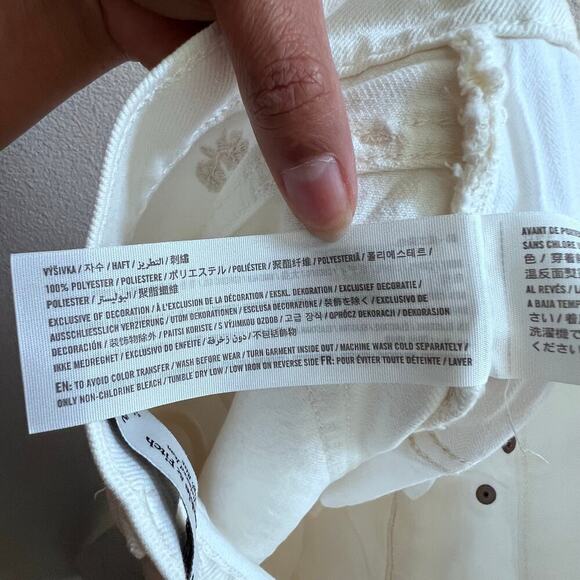 Abercrombie & Fitch the 90s Relaxed High Rise Jean Women's 25 Cream Embroidery - Picture 11 of 11